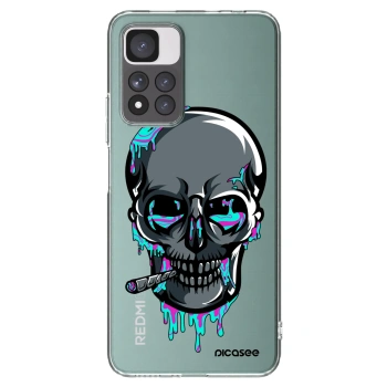 Picasee silikonový průhledný obal pro Xiaomi Redmi Note 11 Pro+ 5G - EARTH - Lebka 3.0