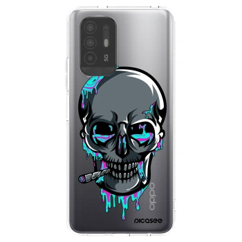 Picasee silikonový průhledný obal pro OPPO A94 5G - EARTH - Lebka 3.0