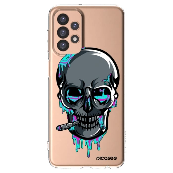 Picasee silikonový průhledný obal pro Samsung Galaxy A23 A236B 5G - EARTH - Lebka 3.0
