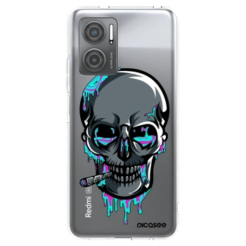 Picasee silikonový průhledný obal pro Xiaomi Redmi 10 5G - EARTH - Lebka 3.0