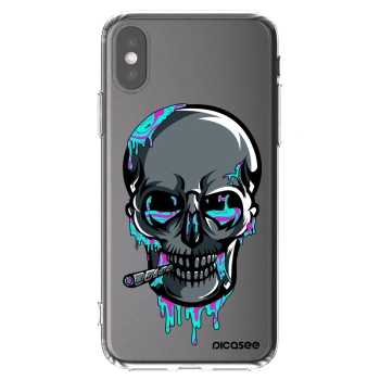 Picasee silikonový průhledný obal pro Apple iPhone X/XS - EARTH - Lebka 3.0