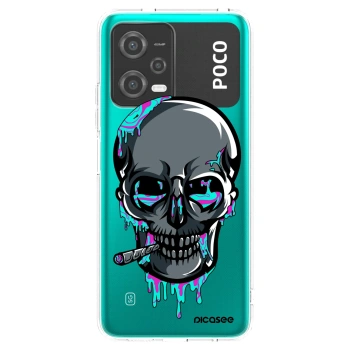 Picasee silikonový průhledný obal pro Xiaomi Poco X5 - EARTH - Lebka 3.0