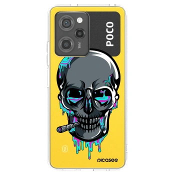 Picasee silikonový průhledný obal pro Xiaomi Poco X5 Pro - EARTH - Lebka 3.0