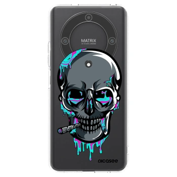 Picasee silikonový průhledný obal pro Honor Magic5 Lite 5G - EARTH - Lebka 3.0
