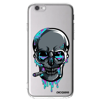 Picasee silikonový průhledný obal pro Apple iPhone 6/6S - EARTH - Lebka 3.0