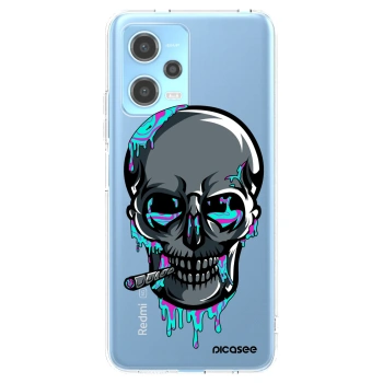 Picasee silikonový průhledný obal pro Xiaomi Redmi Note 12 5G - EARTH - Lebka 3.0