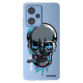 Picasee silikonový průhledný obal pro Xiaomi Redmi Note 12 Pro 5G - EARTH - Lebka 3.0