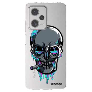 Picasee silikonový průhledný obal pro Xiaomi Redmi Note 12 Pro+ 5G - EARTH - Lebka 3.0