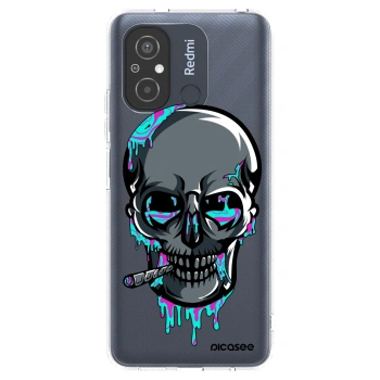 Picasee silikonový průhledný obal pro Xiaomi Redmi 12C - EARTH - Lebka 3.0