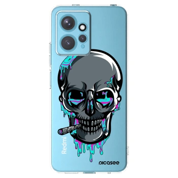 Picasee silikonový průhledný obal pro Xiaomi Redmi Note 12 4G - EARTH - Lebka 3.0