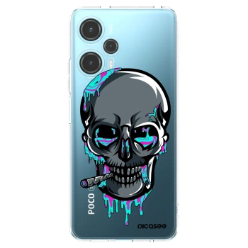 Picasee silikonový průhledný obal pro Xiaomi Poco F5 - EARTH - Lebka 3.0