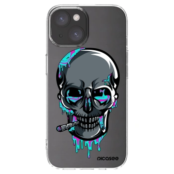 Picasee silikonový průhledný obal pro Apple iPhone 15 - EARTH - Lebka 3.0