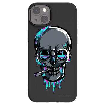 Picasee silikonový černý obal pro Apple iPhone 15 Plus - EARTH - Lebka 3.0