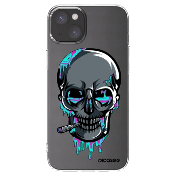 Picasee silikonový průhledný obal pro Apple iPhone 15 Plus - EARTH - Lebka 3.0