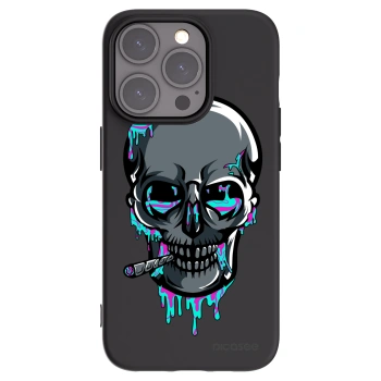 Picasee silikonový černý obal pro Apple iPhone 15 Pro - EARTH - Lebka 3.0