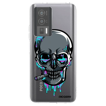 Picasee silikonový průhledný obal pro Xiaomi Poco F5 Pro 5G - EARTH - Lebka 3.0