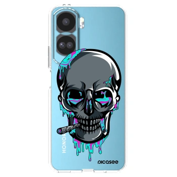 Picasee silikonový průhledný obal pro Honor 90 Lite 5G - EARTH - Lebka 3.0