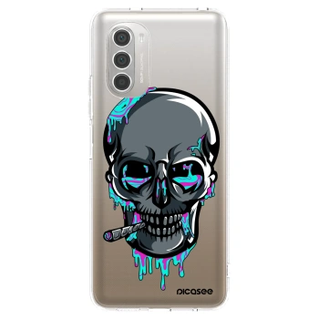 Picasee silikonový průhledný obal pro Motorola Moto G51 - EARTH - Lebka 3.0