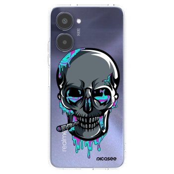 Picasee silikonový průhledný obal pro Realme 10 4G - EARTH - Lebka 3.0