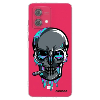 Picasee silikonový průhledný obal pro Motorola Moto G84 5G - EARTH - Lebka 3.0