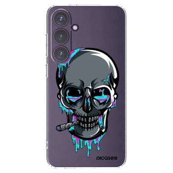 Picasee silikonový průhledný obal pro Samsung Galaxy S24+ S926B 5G - EARTH - Lebka 3.0