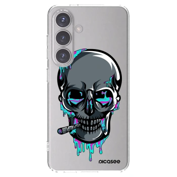 Picasee silikonový průhledný obal pro Samsung Galaxy S24 S921B 5G - EARTH - Lebka 3.0