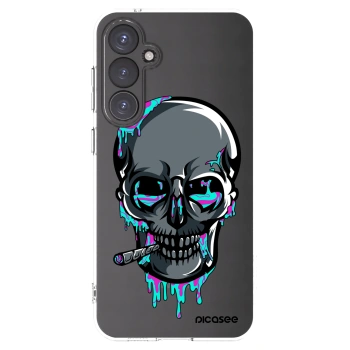 Picasee silikonový průhledný obal pro Samsung Galaxy S23 FE S711B - EARTH - Lebka 3.0