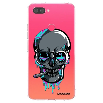Picasee silikonový průhledný obal pro Xiaomi Mi 8 Lite - EARTH - Lebka 3.0