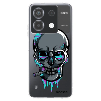 Picasee silikonový průhledný obal pro Xiaomi Poco X6 - EARTH - Lebka 3.0