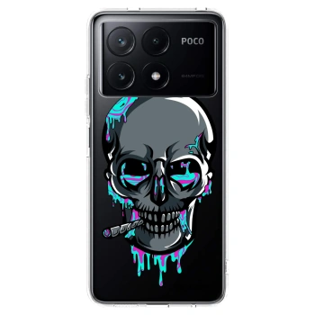 Picasee silikonový průhledný obal pro Xiaomi Poco X6 Pro - EARTH - Lebka 3.0