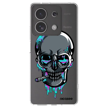 Picasee silikonový průhledný obal pro Xiaomi Redmi Note 13 4G - EARTH - Lebka 3.0