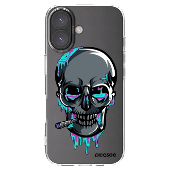 Picasee silikonový průhledný obal pro Apple iPhone 16 - EARTH - Lebka 3.0