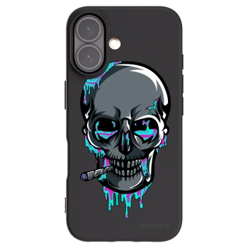 Picasee silikonový černý obal pro Apple iPhone 16 - EARTH - Lebka 3.0