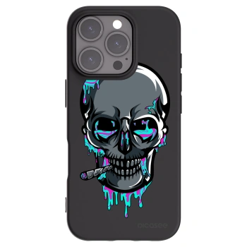 Picasee silikonový černý obal pro Apple iPhone 16 Pro - EARTH - Lebka 3.0