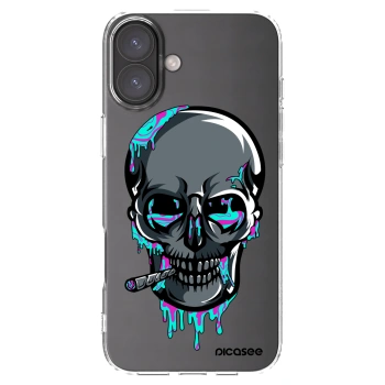 Picasee silikonový průhledný obal pro Apple iPhone 16 Plus - EARTH - Lebka 3.0