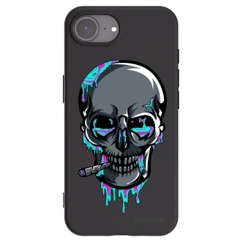 Picasee silikonový černý obal pro Apple iPhone 16e - EARTH - Lebka 3.0