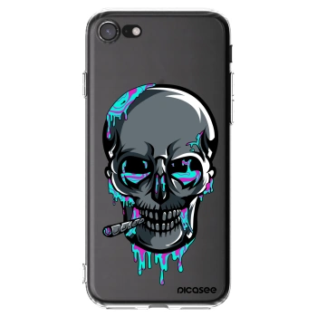 Picasee silikonový průhledný obal pro Apple iPhone 7 - EARTH - Lebka 3.0