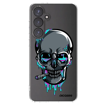 Picasee silikonový průhledný obal pro Samsung Galaxy S24 FE S721B - EARTH - Lebka 3.0