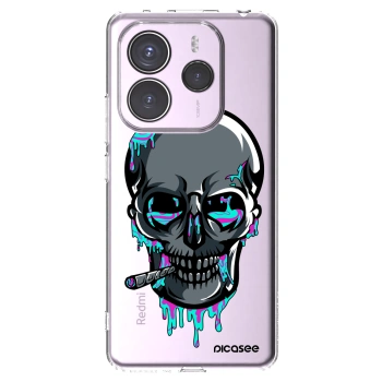 Picasee silikonový průhledný obal pro Xiaomi Redmi Note 14 5G - EARTH - Lebka 3.0