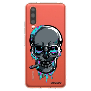 Picasee silikonový průhledný obal pro Huawei P30 - EARTH - Lebka 3.0