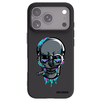 Picasee silikonový černý obal pro Apple iPhone 17 Pro - EARTH - Lebka 3.0