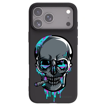 Picasee silikonový černý obal pro Apple iPhone 17 Pro Max - EARTH - Lebka 3.0