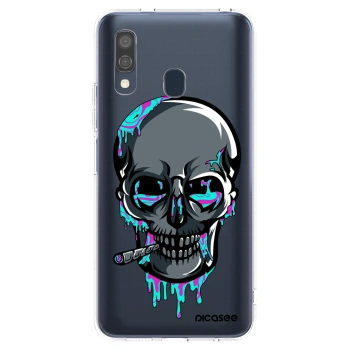 Picasee silikonový průhledný obal pro Samsung Galaxy A40 A405F - EARTH - Lebka 3.0