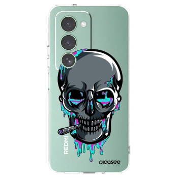 Picasee silikonový průhledný obal pro Xiaomi Redmi 15 5G - EARTH - Lebka 3.0