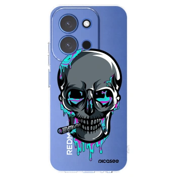 Picasee silikonový průhledný obal pro Xiaomi Redmi 15C 4G - EARTH - Lebka 3.0