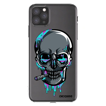 Picasee silikonový průhledný obal pro Apple iPhone 11 Pro Max - EARTH - Lebka 3.0
