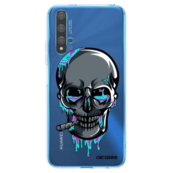 Picasee silikonový průhledný obal pro Huawei Nova 5T - EARTH - Lebka 3.0