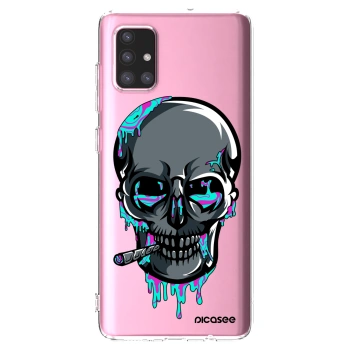 Picasee silikonový průhledný obal pro Samsung Galaxy A71 A715F - EARTH - Lebka 3.0