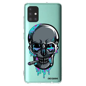 Picasee silikonový průhledný obal pro Samsung Galaxy A51 A515F - EARTH - Lebka 3.0