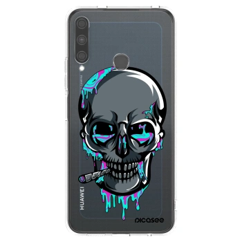 Picasee silikonový průhledný obal pro Huawei P40 Lite E - EARTH - Lebka 3.0